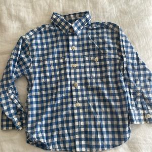 Land’s End blue plaid button down shirt